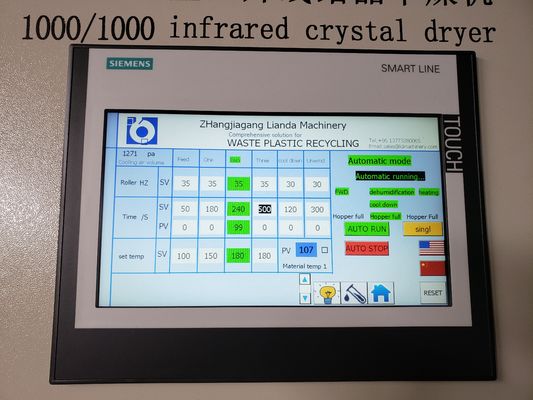 Roterende 50ppm die Plastic Drogere Machine ontwateren